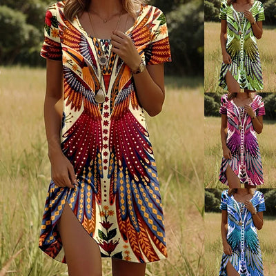 Linnea – Trendy Printed Short Dress