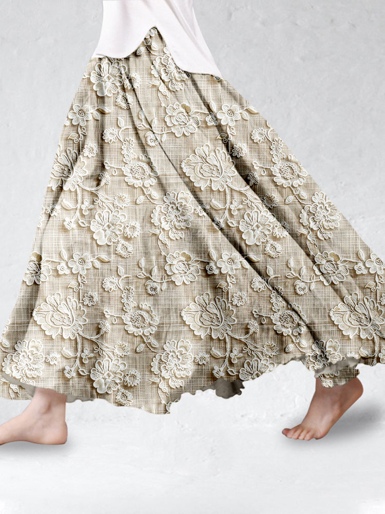 Caliane™ | Petal Lace Print Skirt