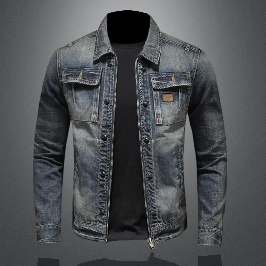Theodor | Classic Stonewash Denim Jacket with Timeless Edge