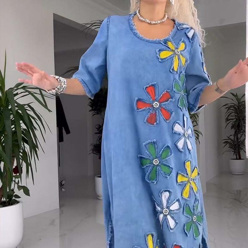 Kalena™ - Casual dress with round neck