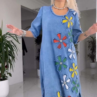 Kalena™ - Casual dress with round neck