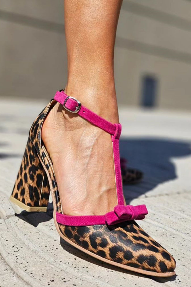 Leontina | Green Leopard Print Sandals with Color Accent