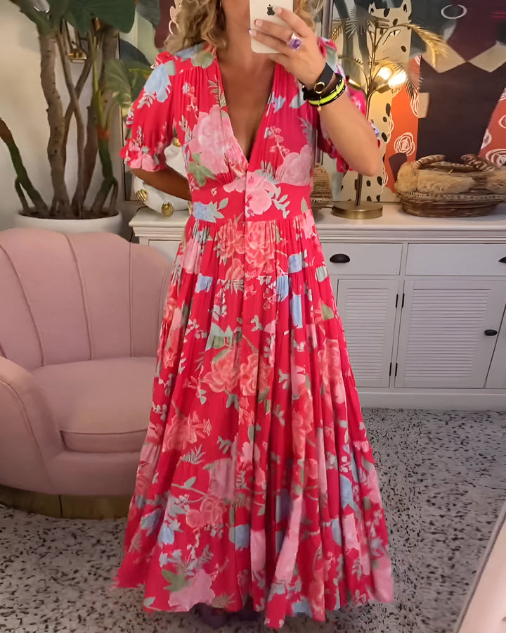 Lina | Floral Dress with V-Neck