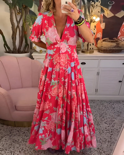 Lina | Floral Dress with V-Neck