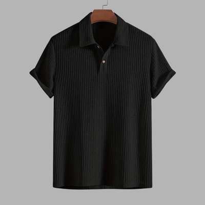 Quentin | Textured Forest Green Polo Shirt for Comfort and Style
