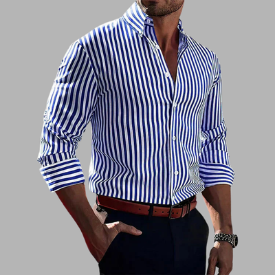 Bernd | Striped Button-Up Shirt for Elegance and Comfort