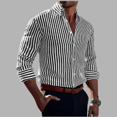 Bernd | Striped Button-Up Shirt for Elegance and Comfort