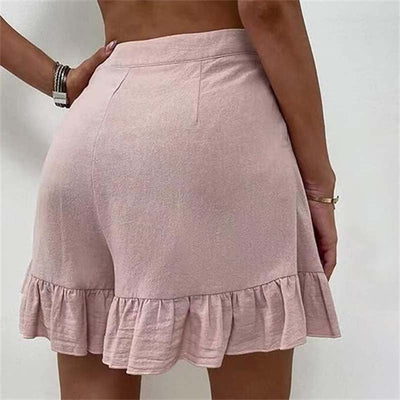 Kissha™ - Short fluide à ourlet volanté