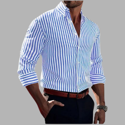 Bernd | Striped Button-Up Shirt for Elegance and Comfort
