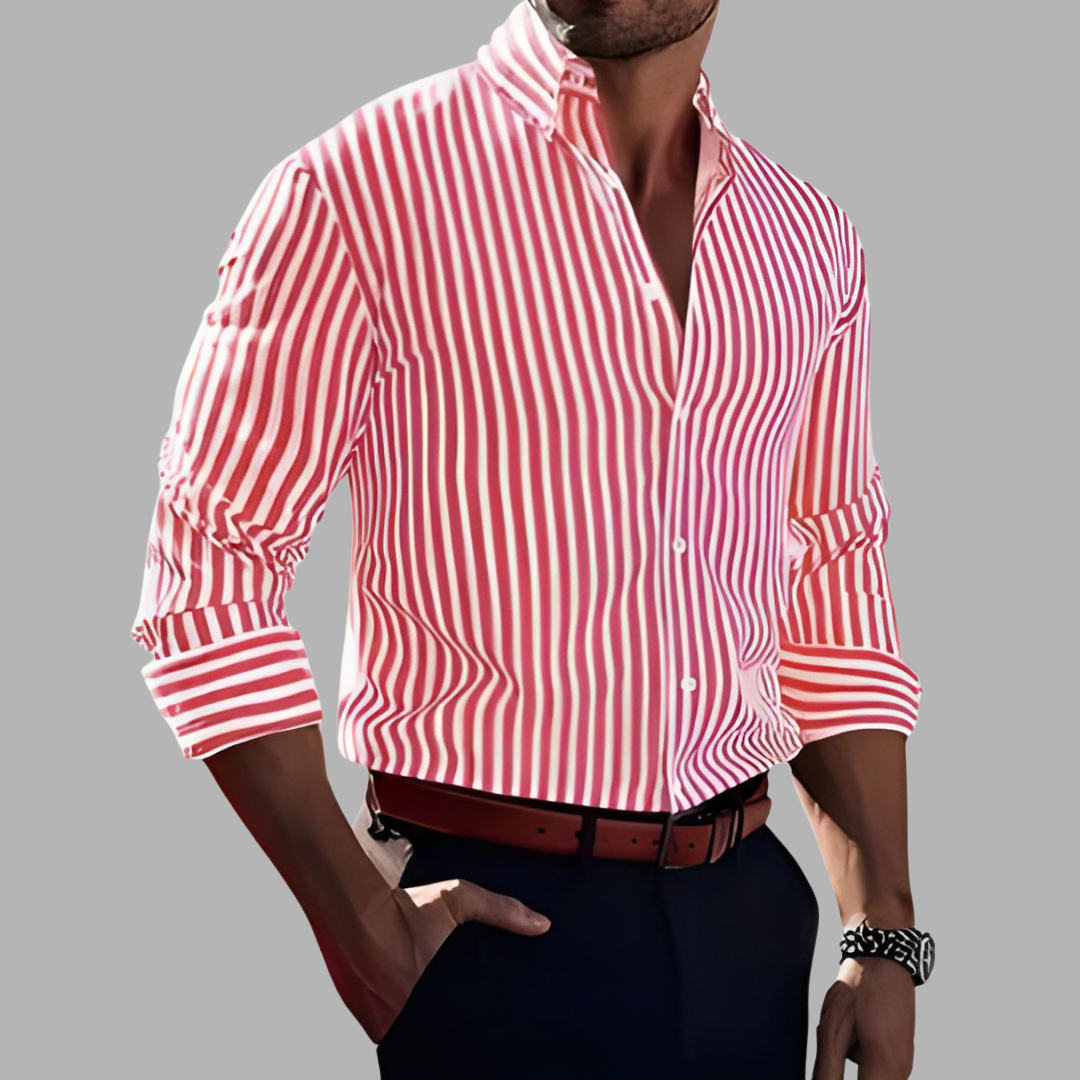 Bernd | Striped Button-Up Shirt for Elegance and Comfort