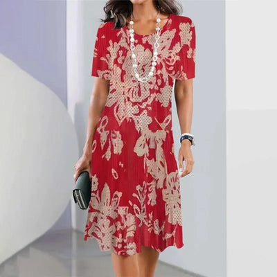 Dalia™ - Women's Pleated Dress with Color Blocks
