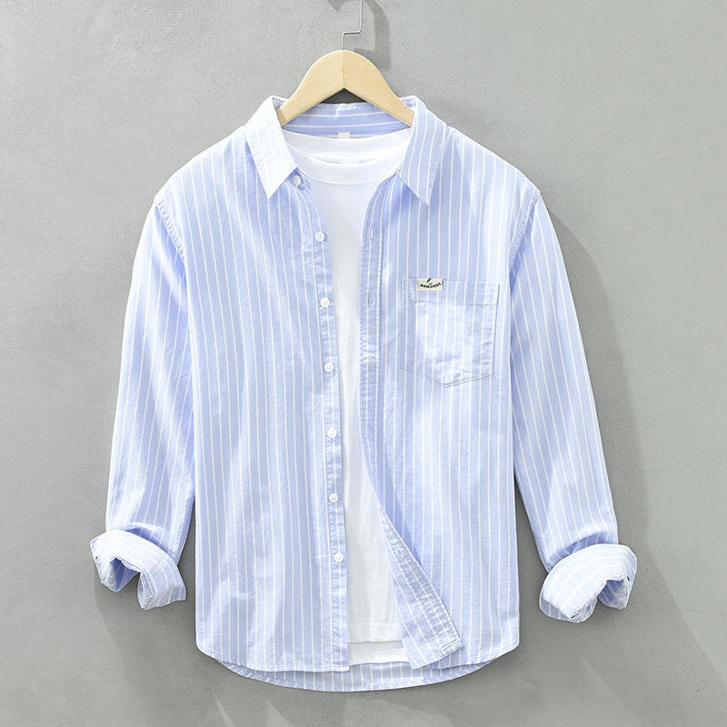 Stefan | Classic Striped Cotton Shirt for Elegance and Comfort