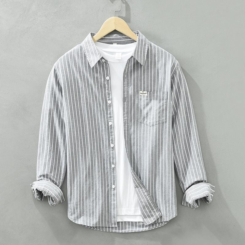 Stefan | Classic Striped Cotton Shirt for Elegance and Comfort