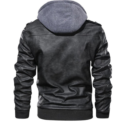 Jacob - Veste en cuir à capuche pour homme