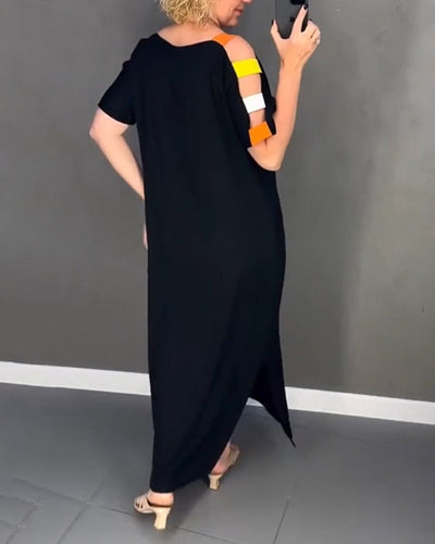 Primina™ - Off-the-shoulder dress with cutout print and slit