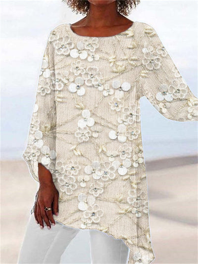 Ivendra™ | Crystal Bloom Print Top