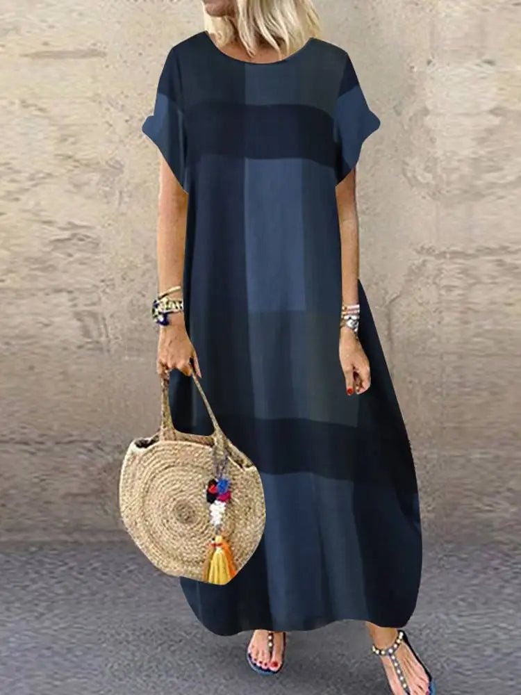 Kayla - Bohemian Plaid Dress