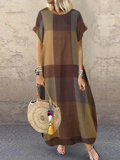 Kayla - Bohemian Plaid Dress