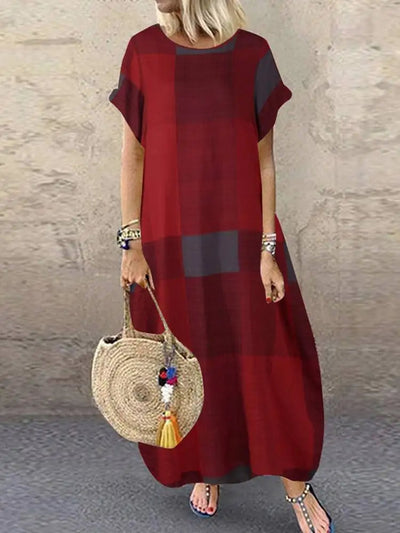 Kayla - Bohemian Plaid Dress